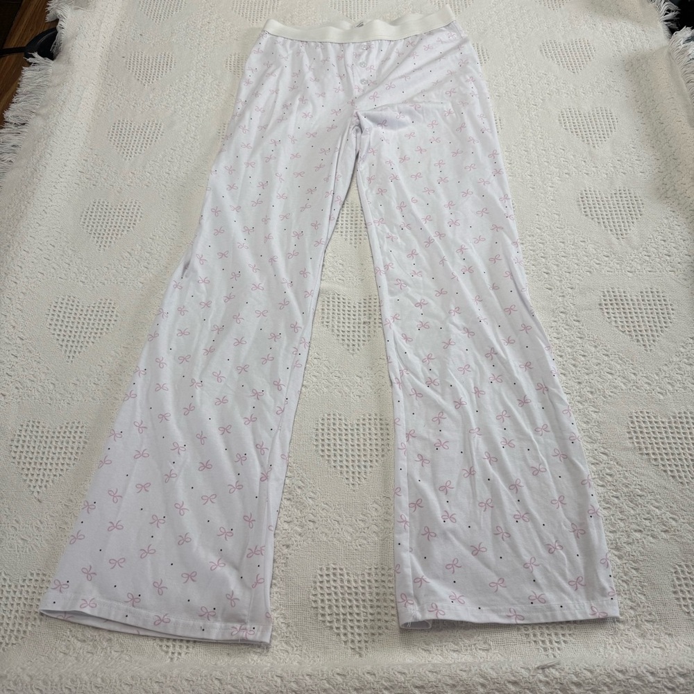 True Pink Bow Coquette Pajama Pants (M)